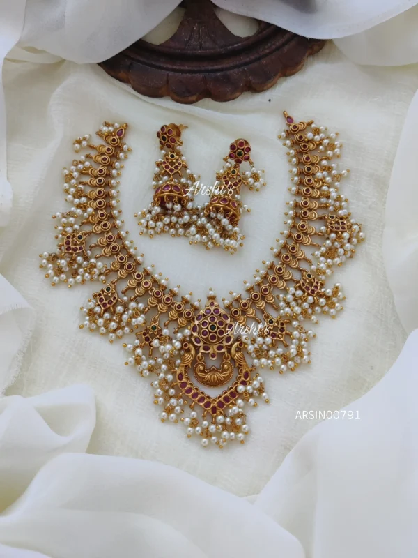 Peacock Design Guttapusalu Necklace