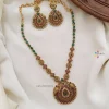 Elegant Emerald Stone Peacock Necklace
