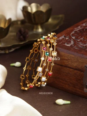 Simple Multi Stone AD Bangles