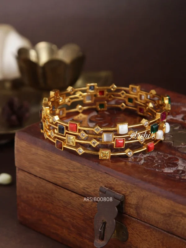 Simple Multi Stone AD Bangles