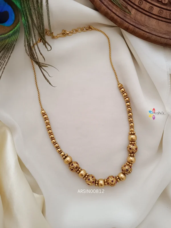 Antique Gold Ball Necklace