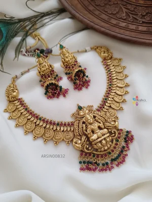 Grand Bridal Lakshmi Pendant Necklace