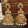 Emerald Stone Peacock Jhumka