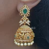 Emerald Stone Peacock Jhumka