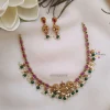 Traditional Lakshmi Pendant with Rice Pearl Necklace
