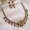 Traditional Lakshmi Pendant with Rice Pearl Necklace