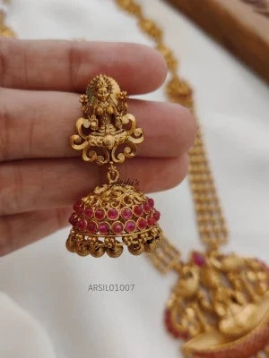 Four Layer Peacock Design Chain with Lakshmi Pendant Haram