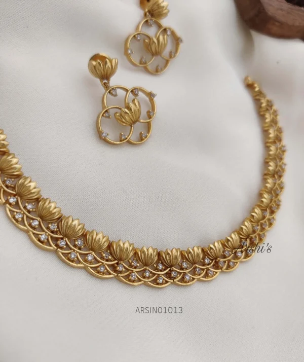 Lotus Design AD Stone Necklace