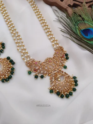 Three Layer Pearl with Green Bead Haram