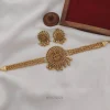 Three Layer Gold Ball Lakshmi Pendant Choker,