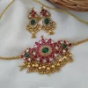 Pure Kemp Stone with Gold Beads Choker