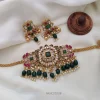 Pure kundan Stone with Green Beads Choker