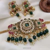 Pure kundan Stone with Green Beads Choker
