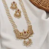 Three Layer Pearl with Peacock Pendant Haram