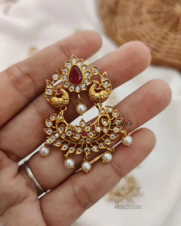 Three Layer Pearl with Peacock Pendant Haram