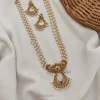 Three Layer Pearl with Chandbali Pendant Haram