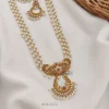 Three Layer Pearl with Chandbali Pendant Haram