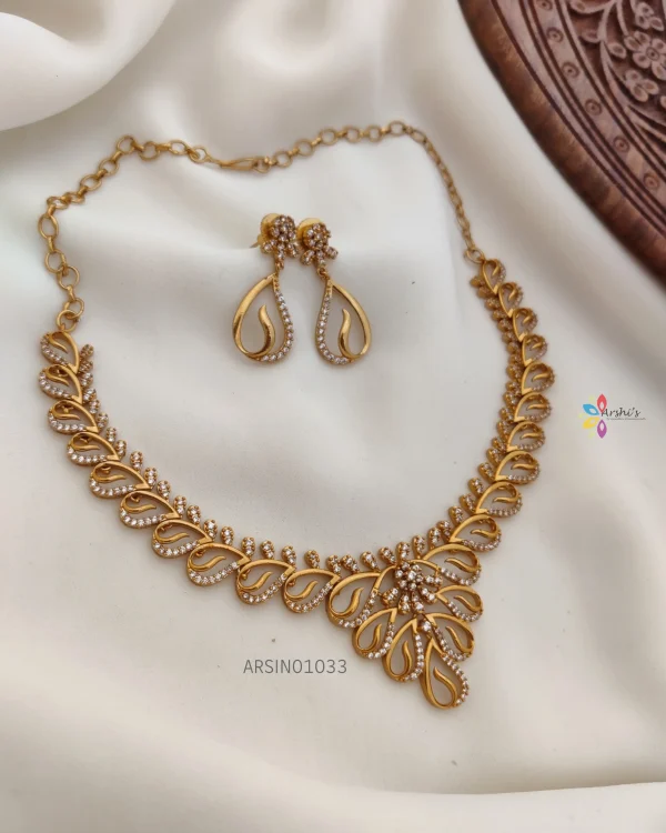 Trendy AD White Stone Necklace