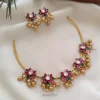 Traditional Five Lotus Design Hasli Necklace