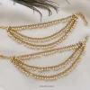 Bridal Three Layer Pearl Drop Ear Chains