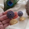 Trendy blue antique jumka
