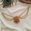 Peacock Design Hair Brooch with Pearl Layer Chain