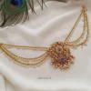 Peacock Design Hair Brooch with Pearl Layer Chain
