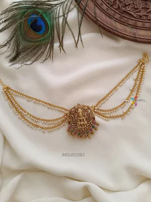 Antique Lakshmi with Pearl Chain Hair Accessorie