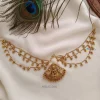 Attractive Temple Hair Brooch with Gold Bead Layer Chain