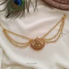Temple Hair Brooch with Pearl Layer Chain
