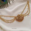 Temple Hair Brooch with Pearl Layer Chain