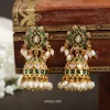 Elegant Green and White Stone Jhumka