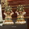 Elegant Green and White Stone Jhumka