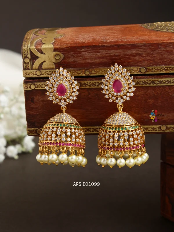 Pretty Multi Color Stone Jhumka