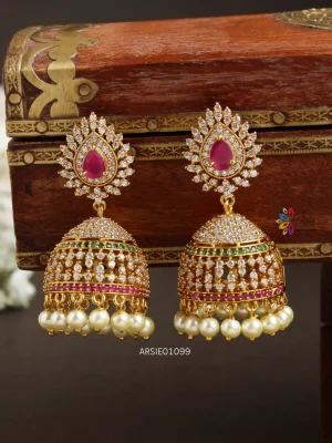 Pretty Multi Color Stone Jhumka