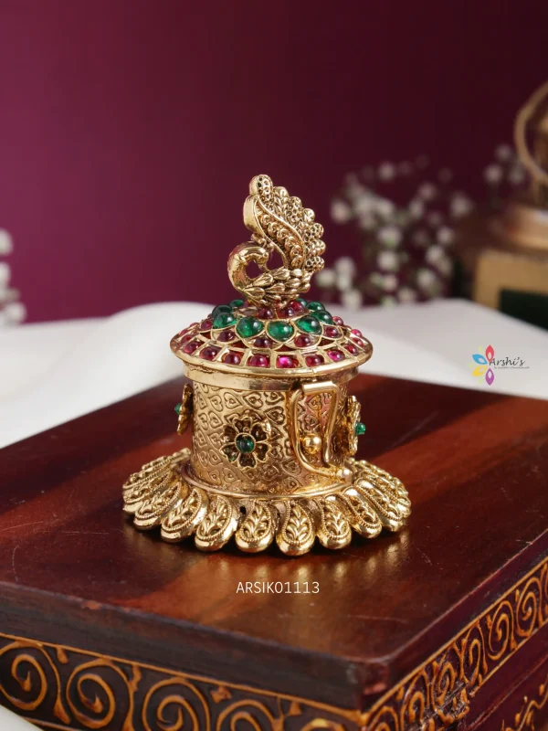 Stunning Peacock Design Kumkum Box