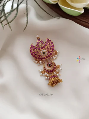 Kemp Stone Jhumka Hangging Hair Accessory