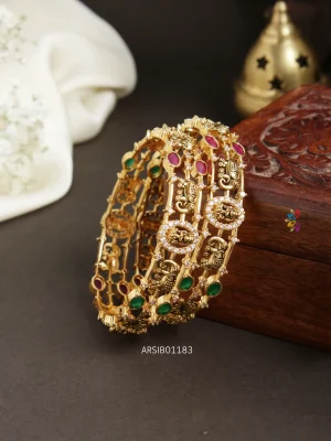 Traditional Lakshmi and Elephant Design Bangles