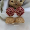 Red Stone Bridal Jhumka