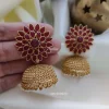 Red Stone Bridal Jhumka