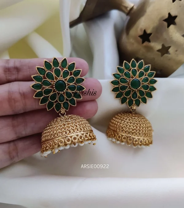 Green Stone Bridal Jhumka