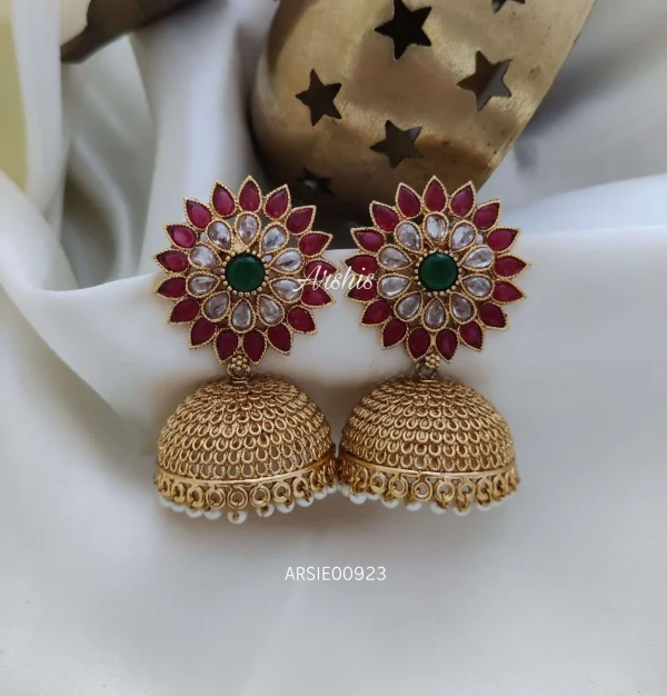 Multi Color Stone Bridal Jhumka