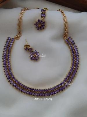Simple Purple Stone Necklace
