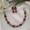 Unique Lakshmi with Multi Stone Necklace
