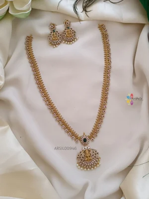 Elegant Flower Design with Lakshmi Pendant Haram