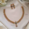 Emerald AD Stone Flower Design Necklace