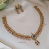 Emerald AD Stone Flower Design Necklace