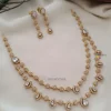 Two Layer Diamond Alike Necklace
