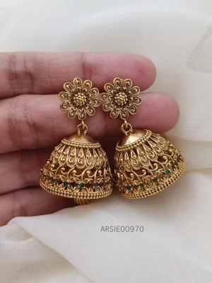 Antique Flower Design Jhumka