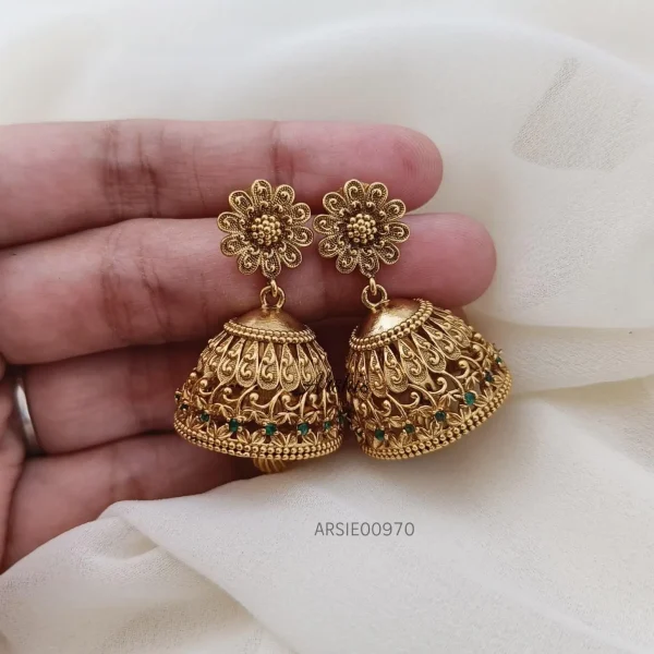 Antique Flower Design Jhumka